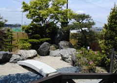 テラスからの日本庭園です